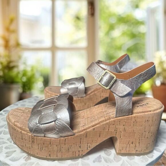 NEW KORK-EASE Women’s Tatiana Sandal Heel in light gold panna cotta Size 8 M - Picture 14 of 14